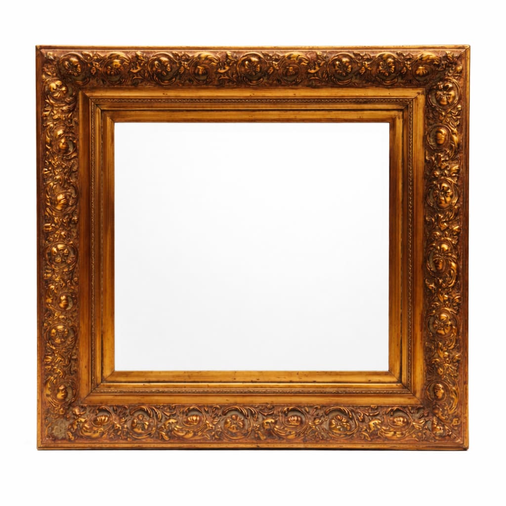 espejo madera dorada 80