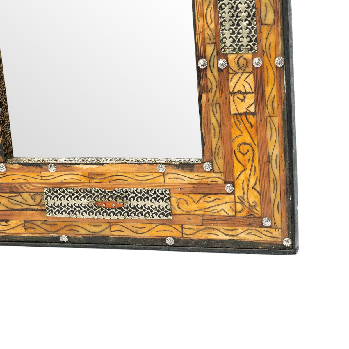 Espejo marroquí arco artesano de hueso