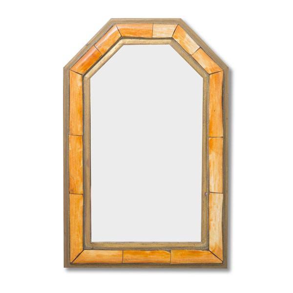 Espejo marroquí artesanal de hueso