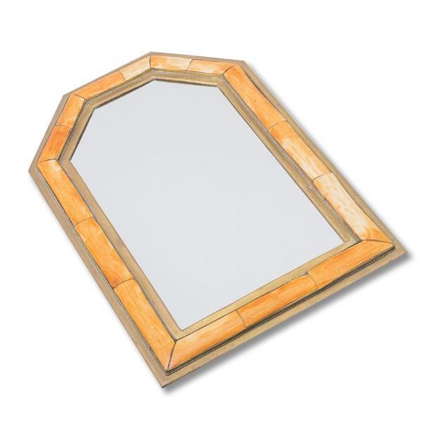 Espejo marroquí artesanal de hueso