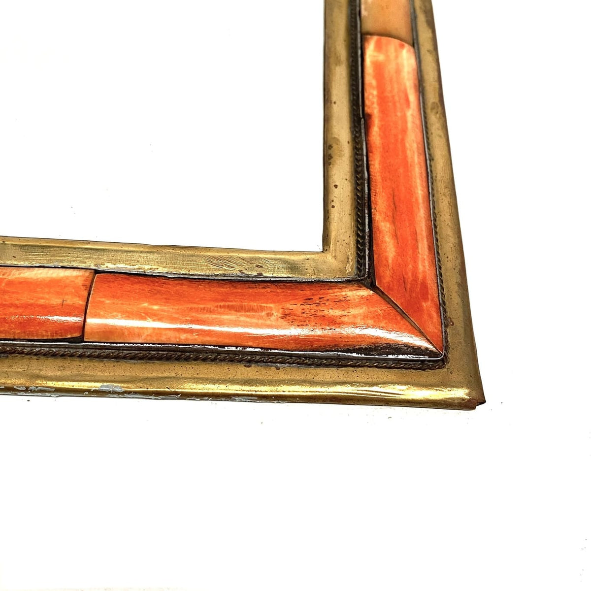 Espejo marroquí de hueso naranja 34x23