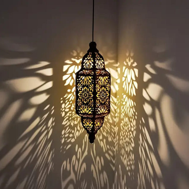 farol árabe de bronce antiguo