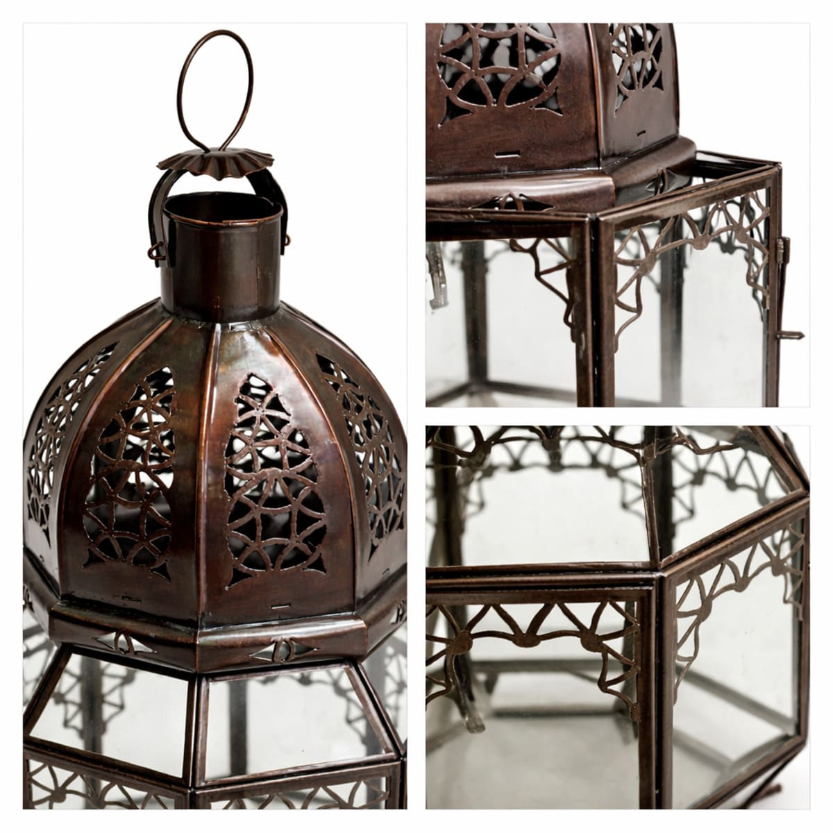 farol árabe de cristal Mudabbal detalle