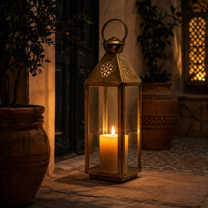 Farol árabe KBD dorado suelo
