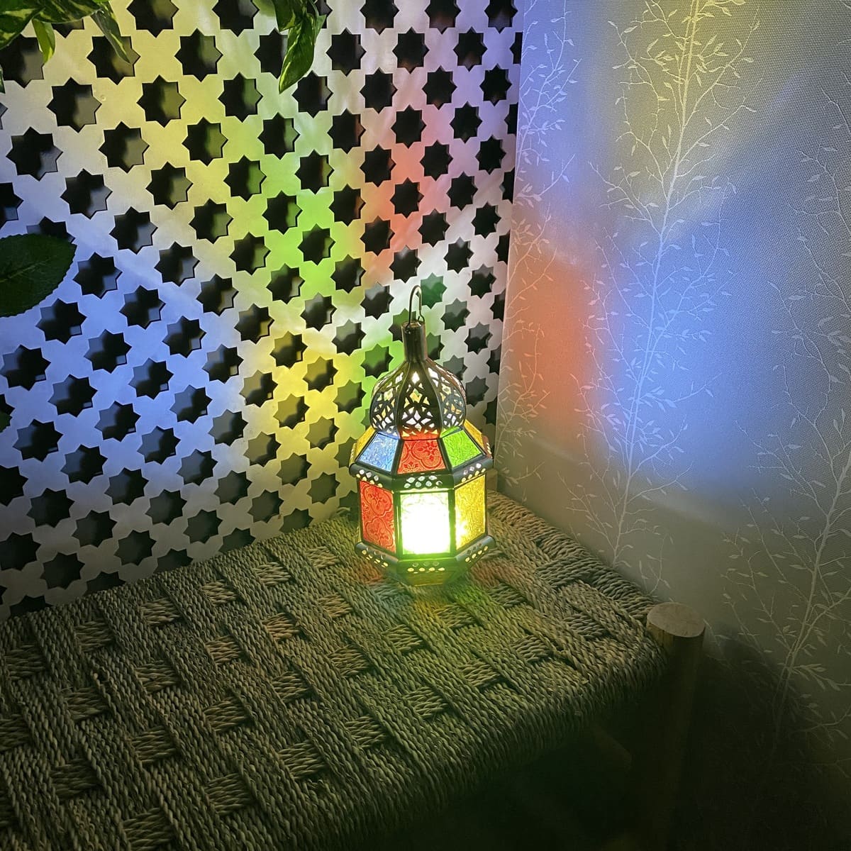 farol árabe latón octogonal 27 escena