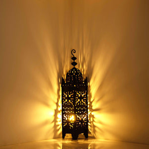 Farol marroquí alargado menara de hierro para velas - 10 Tamaños