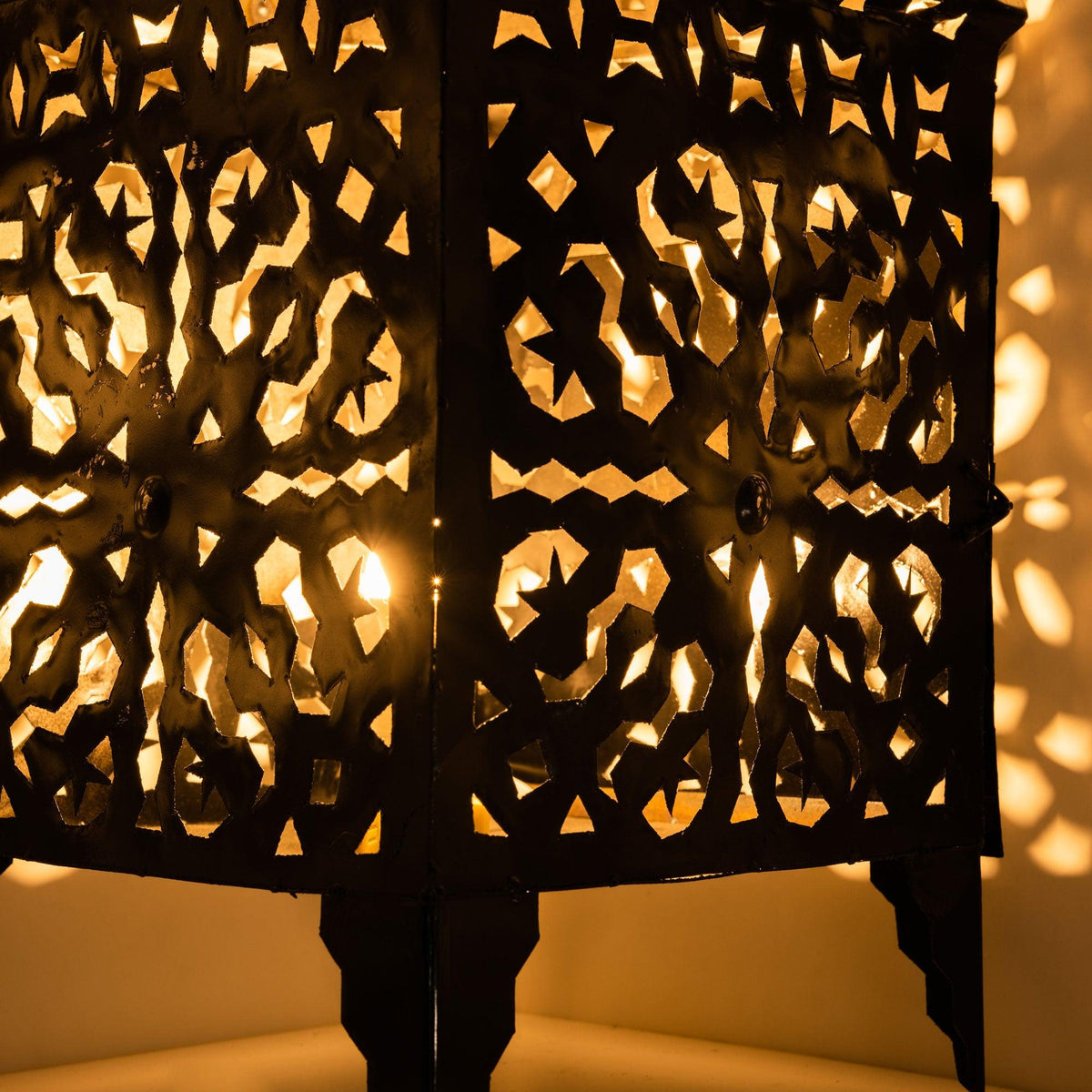 Farol marroquí cuadrado de hierro para vela - 9 Tamaños