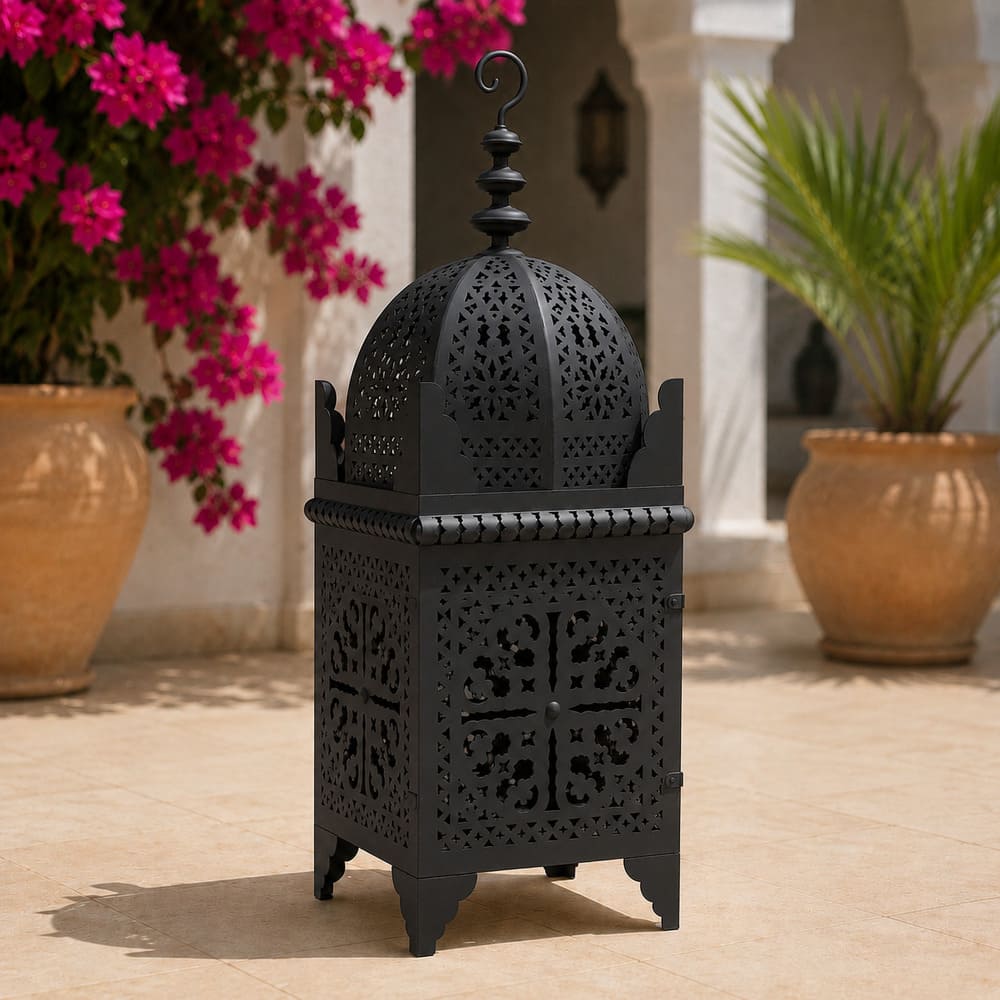 farol marroquí cuadrado forja 100cm