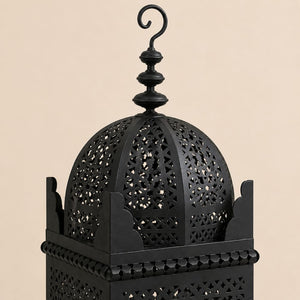 farol marroquí cuadrado forja detalle