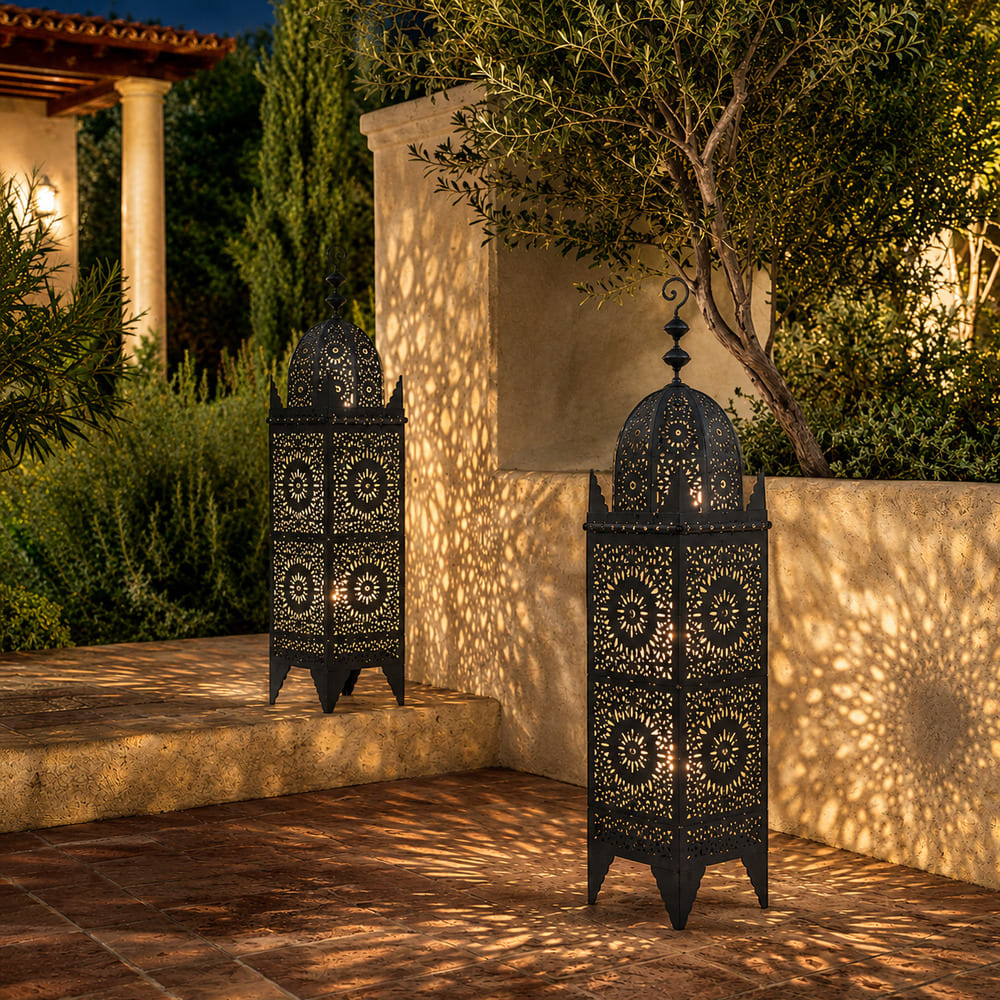 farol marroquí menara hierro exterior