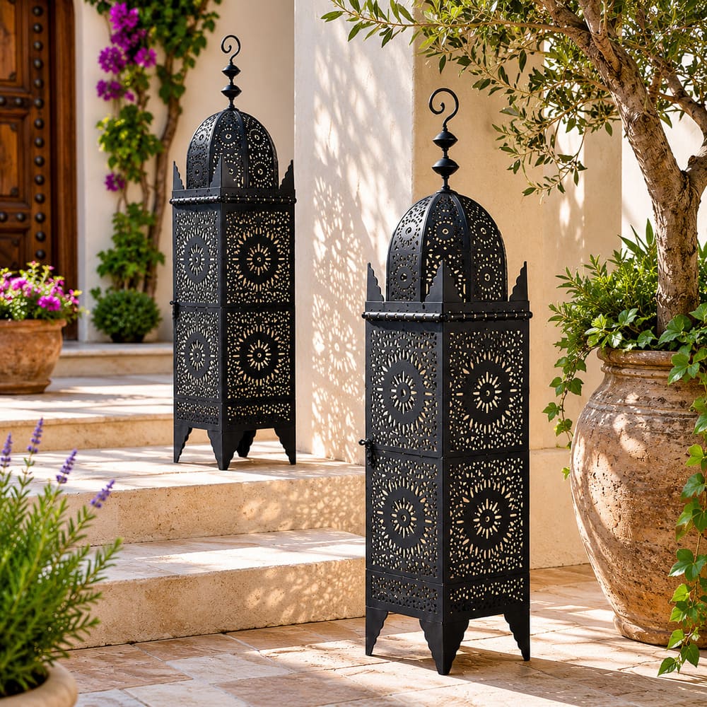 farol marroquí menara hierro jardin
