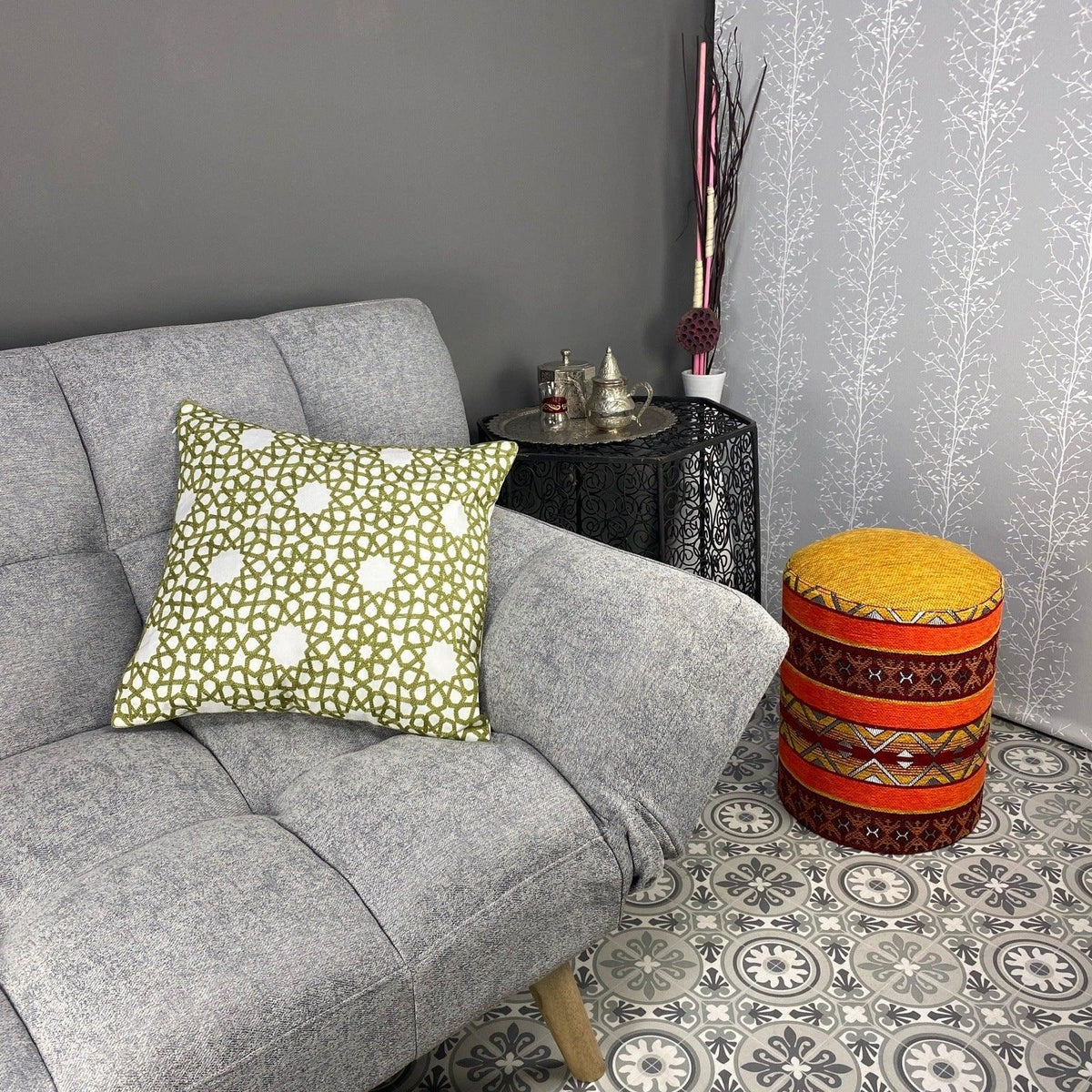 Funda de cojín árabe Estrella pistacho MK5