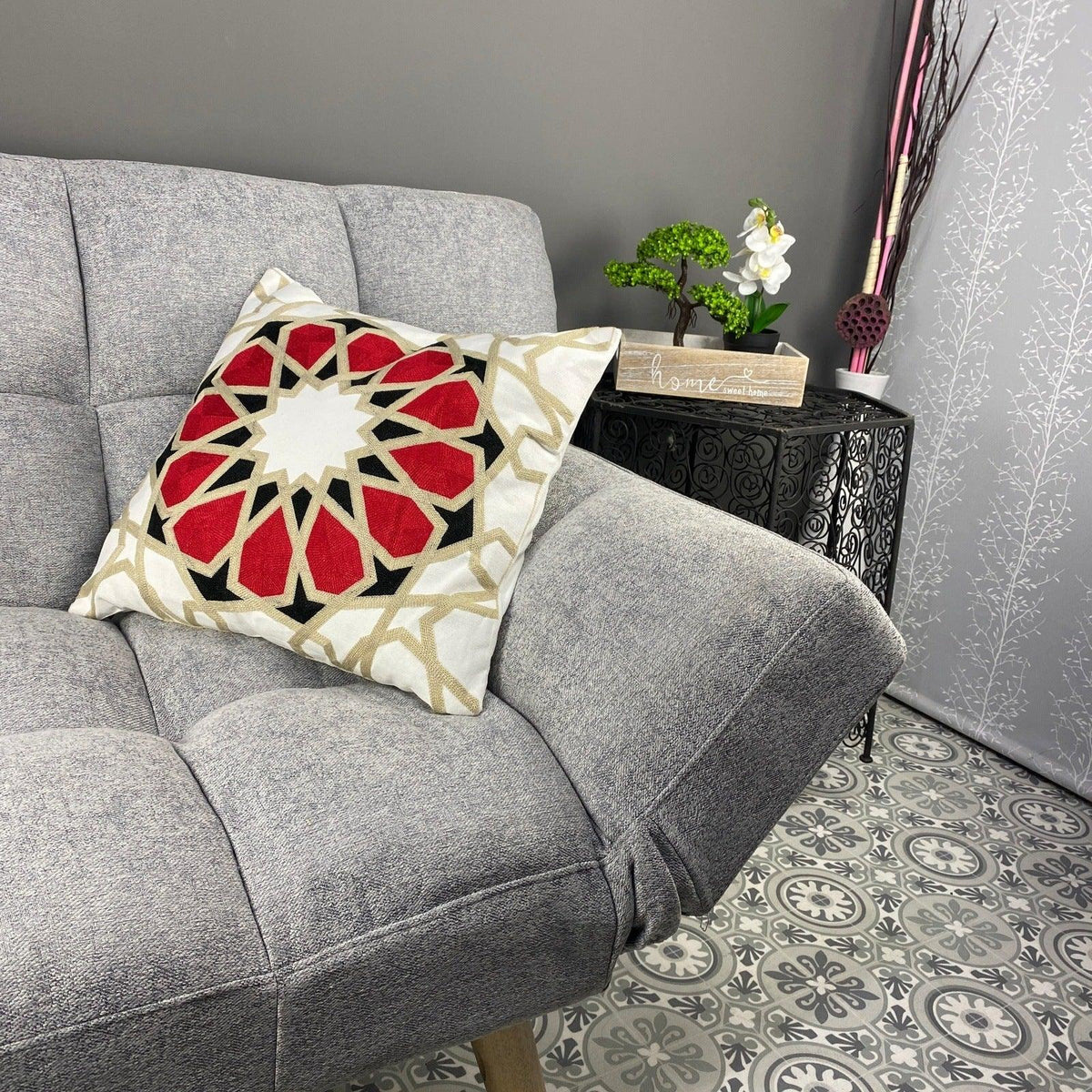 Funda de cojín árabe estrella roja MK11