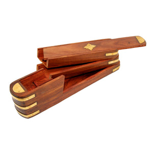 Rotierendes Bleistift-Räuchergefäß aus Holz