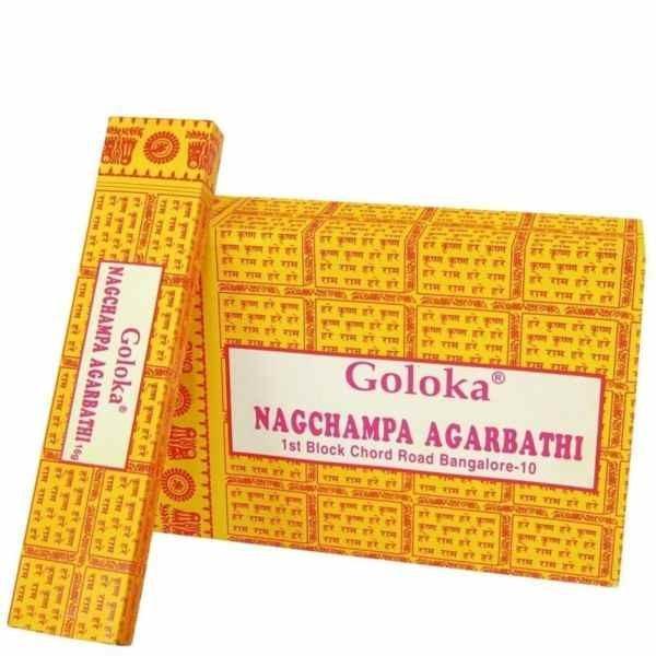 Incienso GOLOKA | Nag Champa Agarbatti | 12 paquetes de 15 g