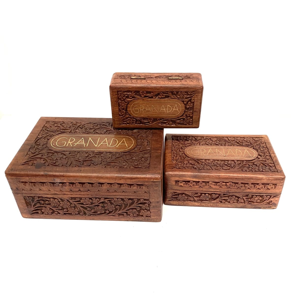 Juego de 3 joyeros de madera