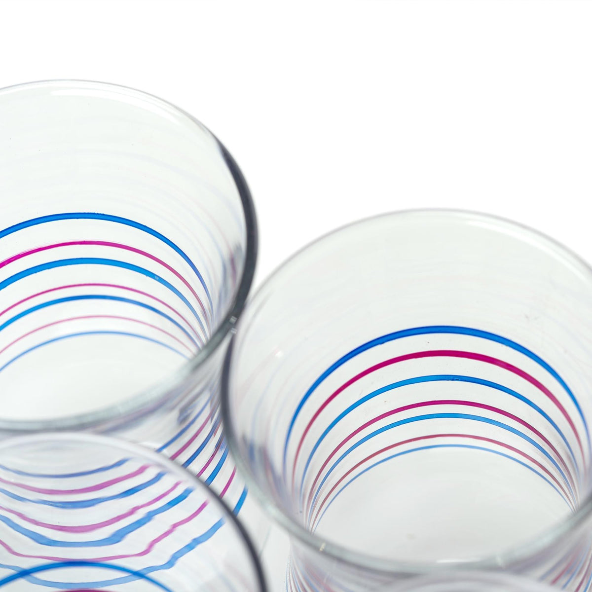 Juego 6 Vasos Turcos de Té - Azul &amp; Rosa