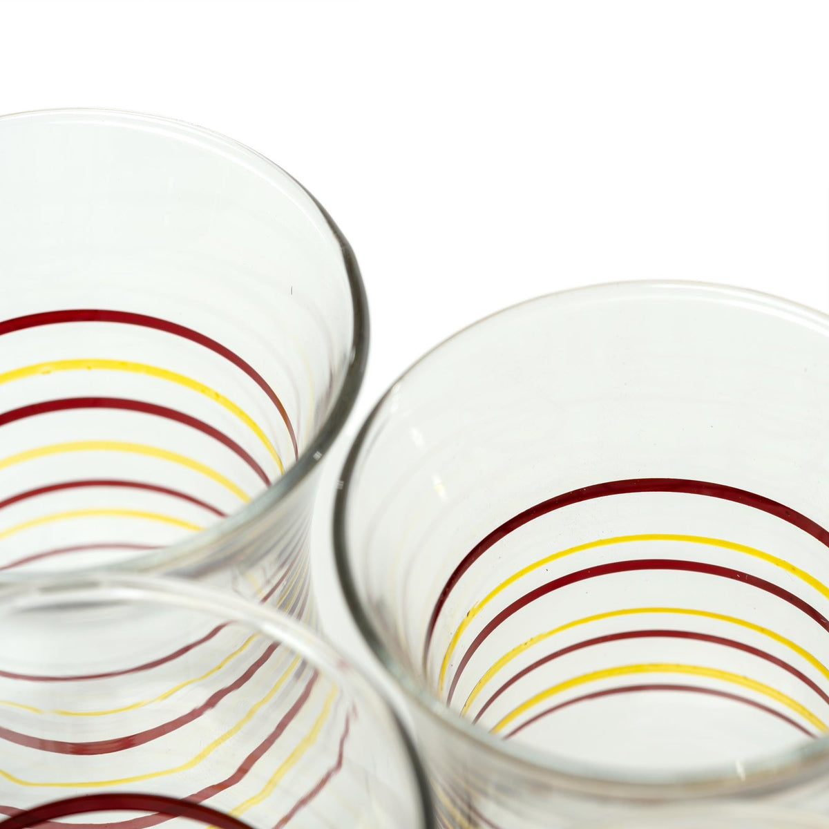 Juego 6 vasos turcos de té - rojo &amp; amarillo