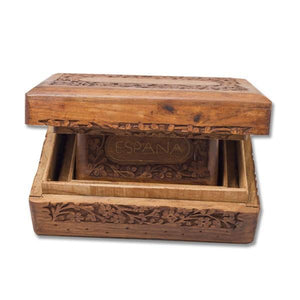 Juego de 3 cajas de madera joyeros - souvenir España