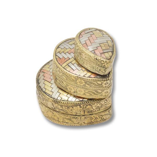 Juego de 3 joyeros lágrima de cobre trenzado