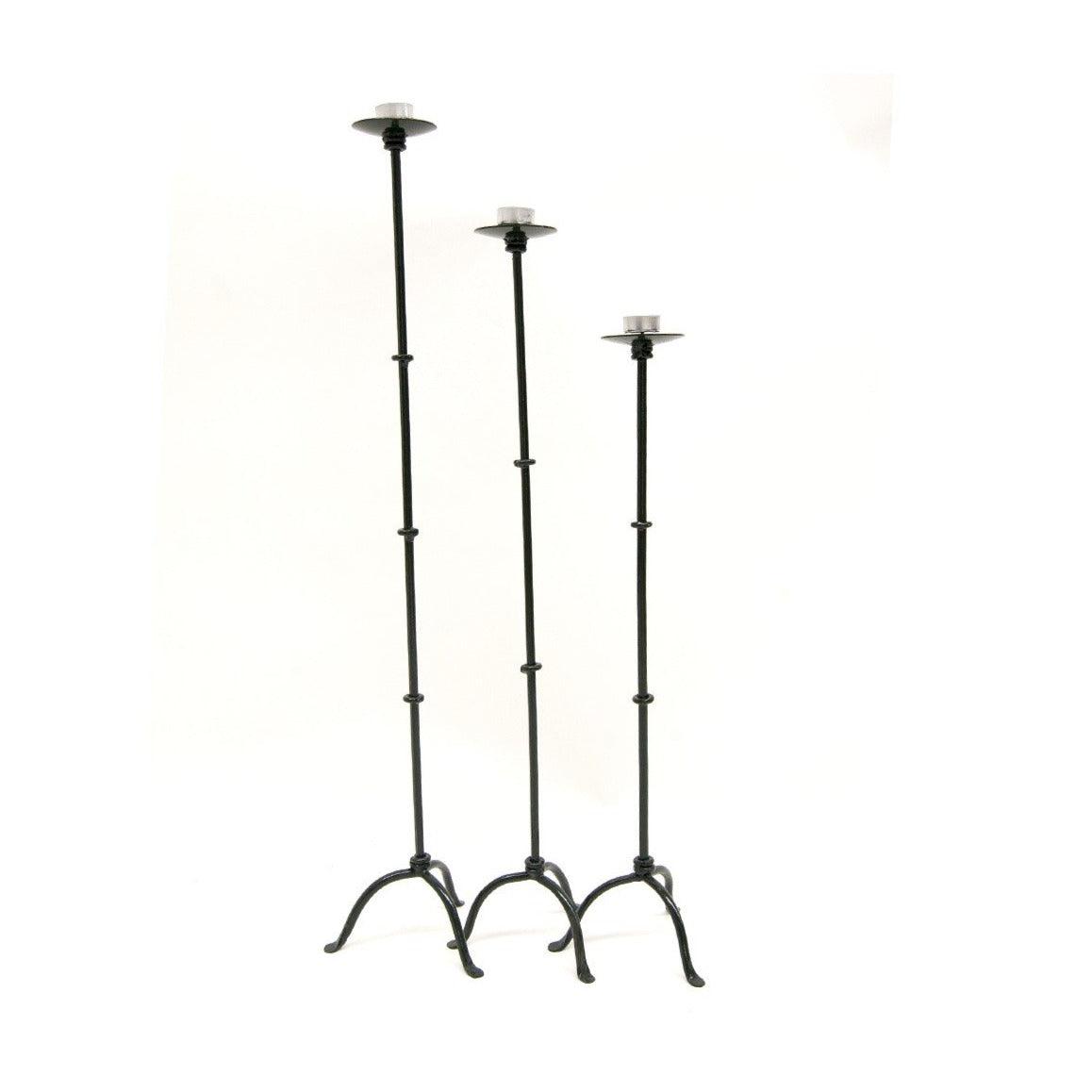 Juego de 3 Portavelas tradicionales de metal alargados