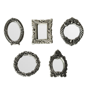 Set mit 5 Vintage Nickel Taschenspiegeln