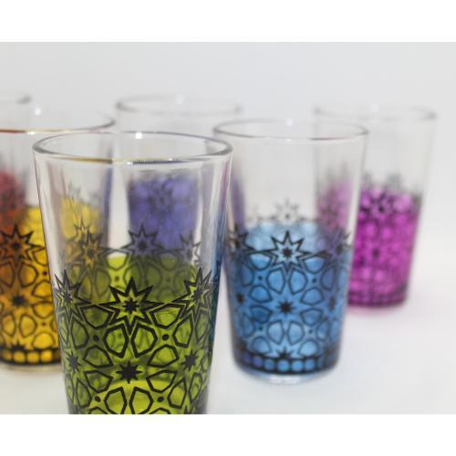 Juego de 6 vasos morunos de té con henna Madrasa