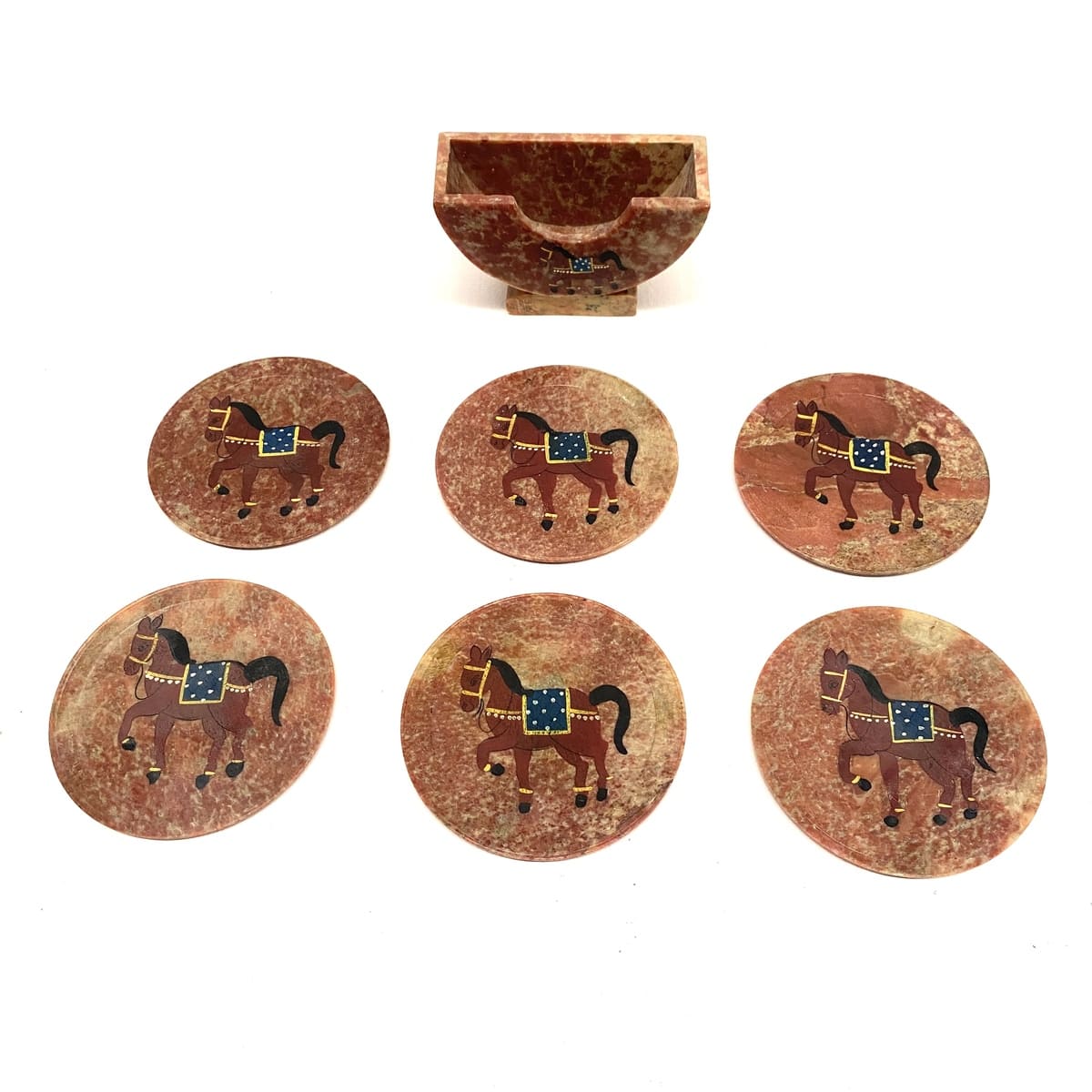 Juego 6 posavasos de onix caballo