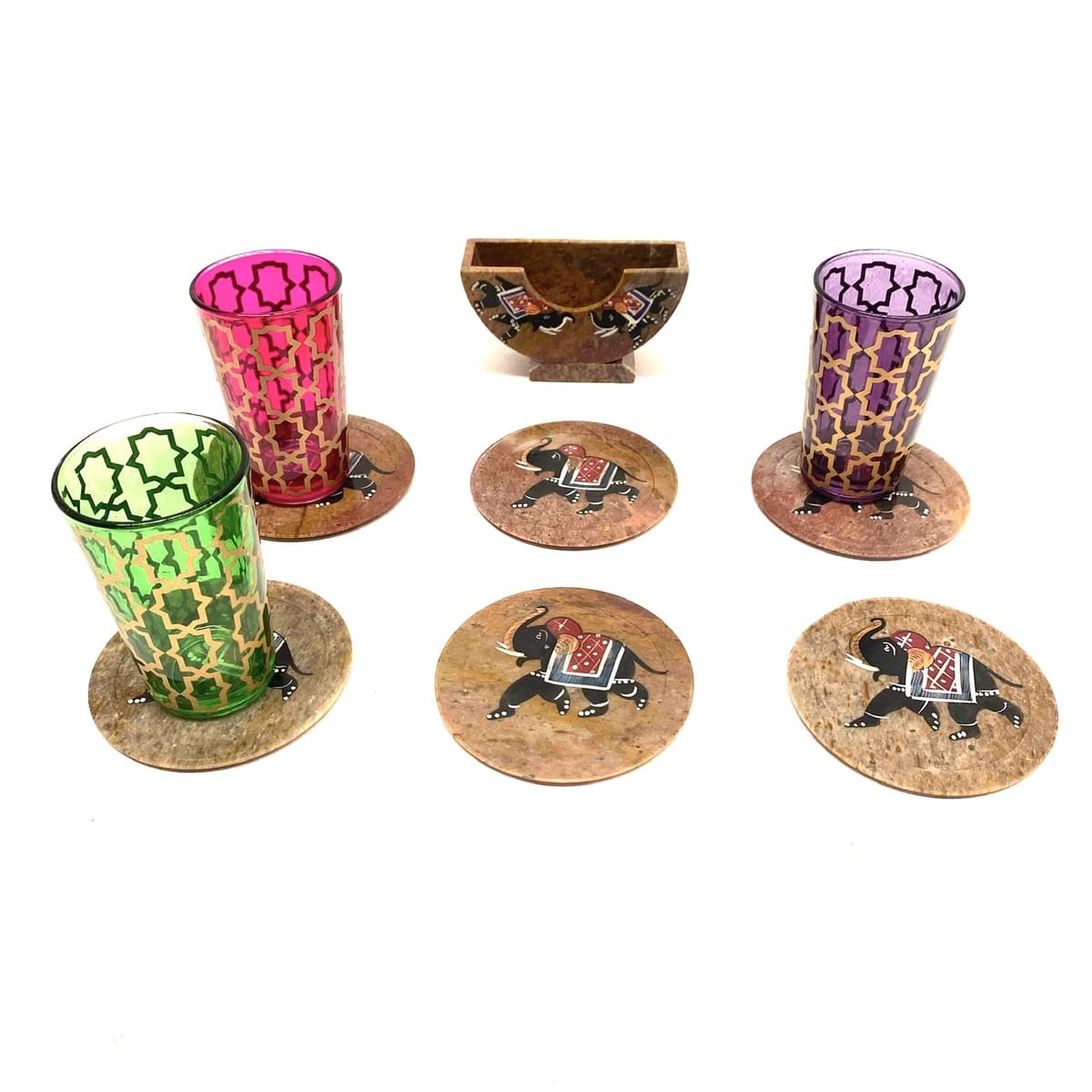 Juego 6 Posavasos Onix Elefante vasos