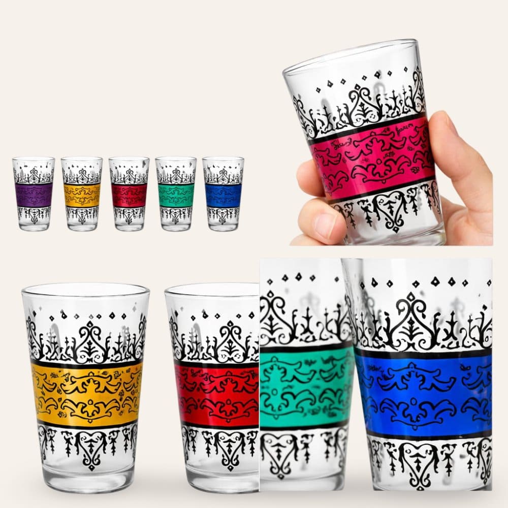 juego vasos de té árabes detalle