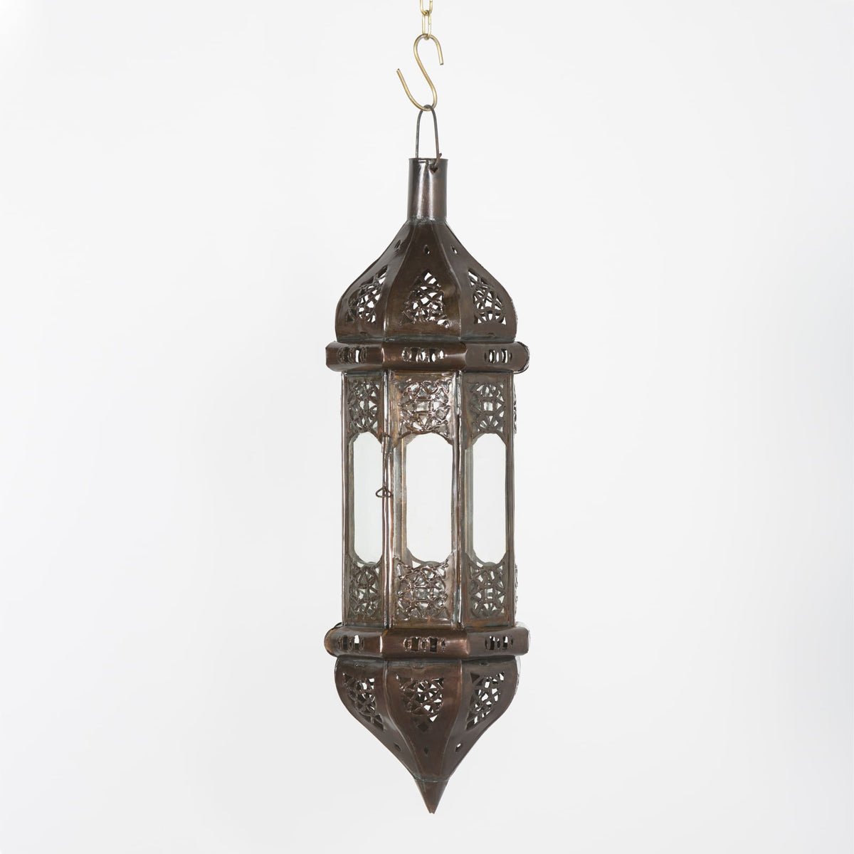 lámpara árabe alargada cristal transparente