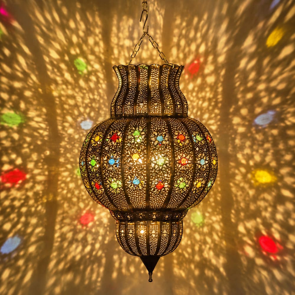 lámpara árabe colgante forja 15 on
