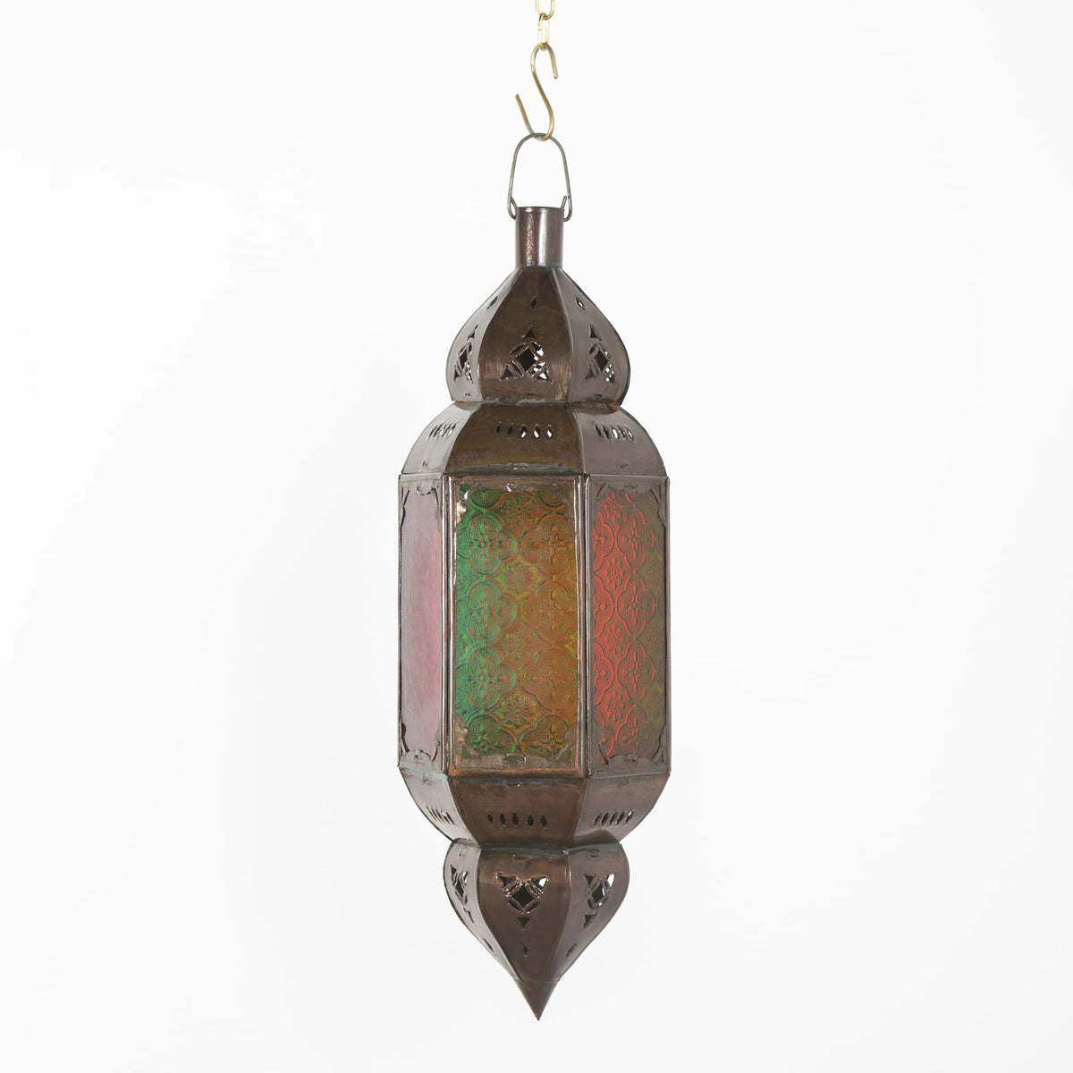 lámpara árabe de cristal hexagonal A6 multicolor