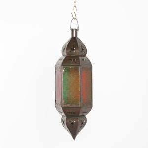 lámpara árabe de cristal hexagonal A6 multicolor