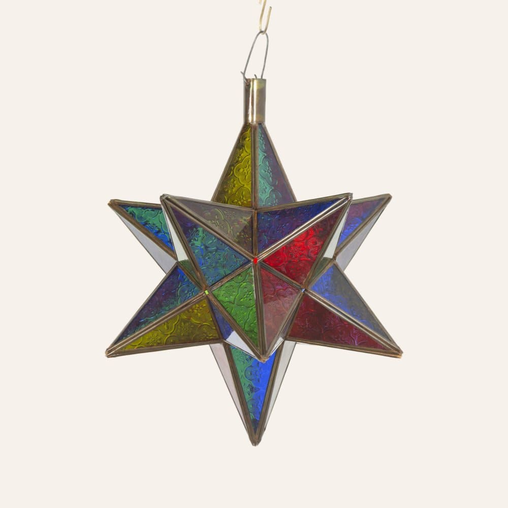 lámpara árabe estrella de cristal A11 colores