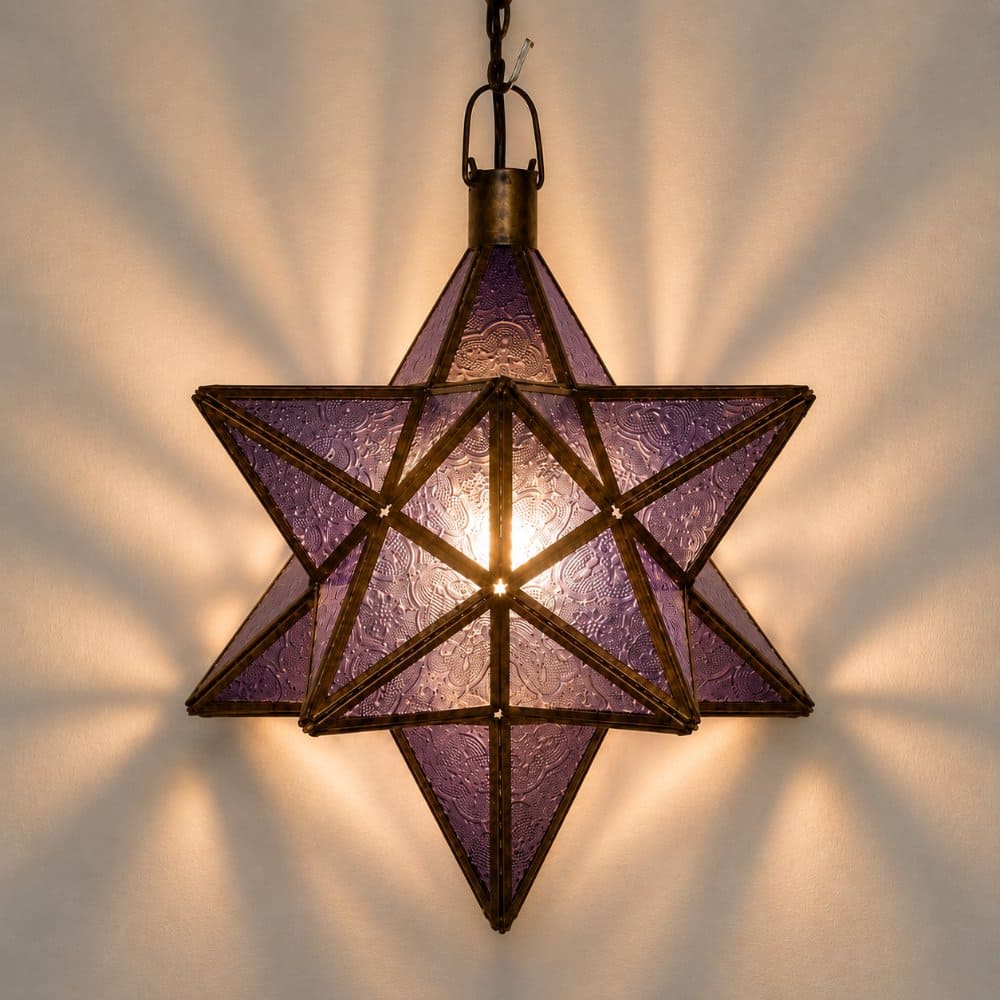 lámpara árabe estrella cristal 40cm