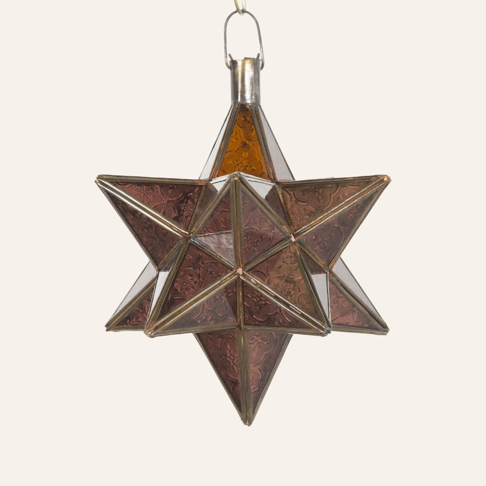 lámpara árabe estrella cristal violeta