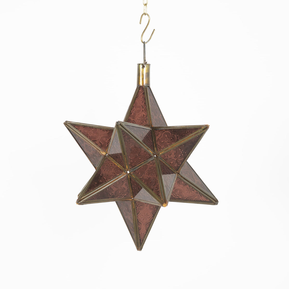 lámpara árabe estrella cristal violeta C3 peq