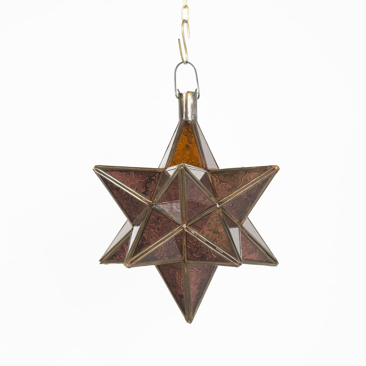 lámpara árabe estrella cristal violeta C3