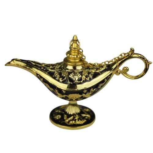 Lámpara de aladino árabe dorada de colores