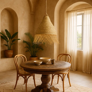 lámpara esparto salón