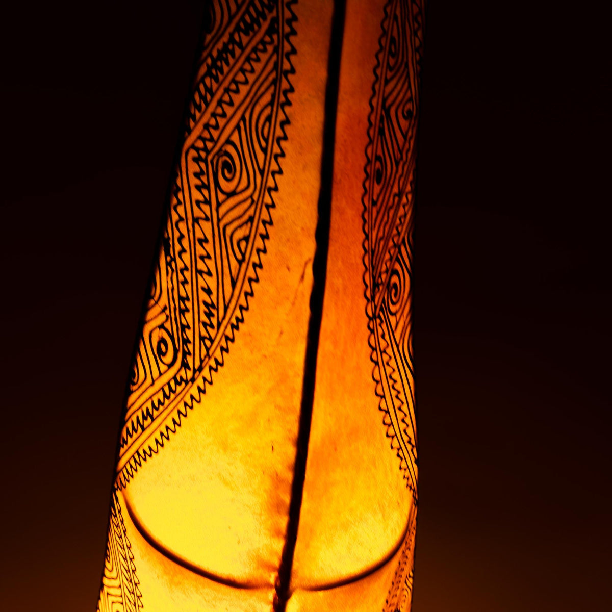 Lámpara marroquí de piel y forja 1m naranja