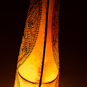 Lámpara marroquí de piel y forja 1m naranja