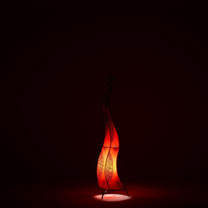 Lámpara marroquí de piel y forja 1m roja