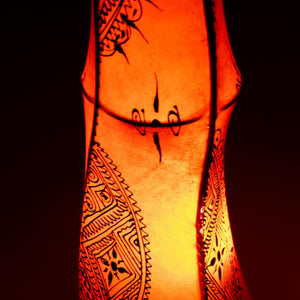 Lámpara marroquí de piel y forja 1m roja