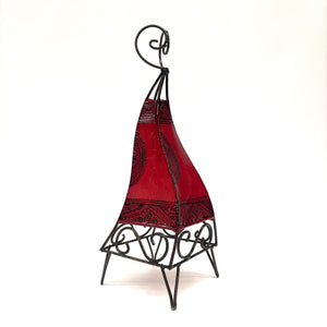 lámpara marroquí pirámide roja detalle