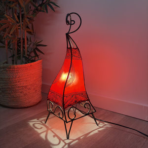 lámpara marroquí pirámide roja on