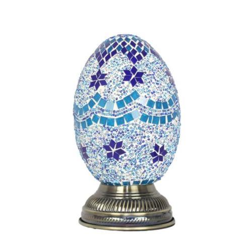 Lámpara turca de cristal de murano azul - modelo huevo