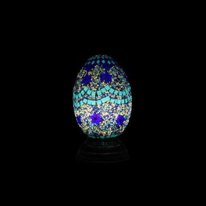 Lámpara turca de cristal de murano azul - modelo huevo