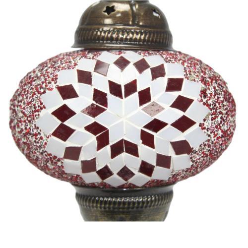 Lámpara turca de mesa con cristal de mosaico - Nº3 Ahmar